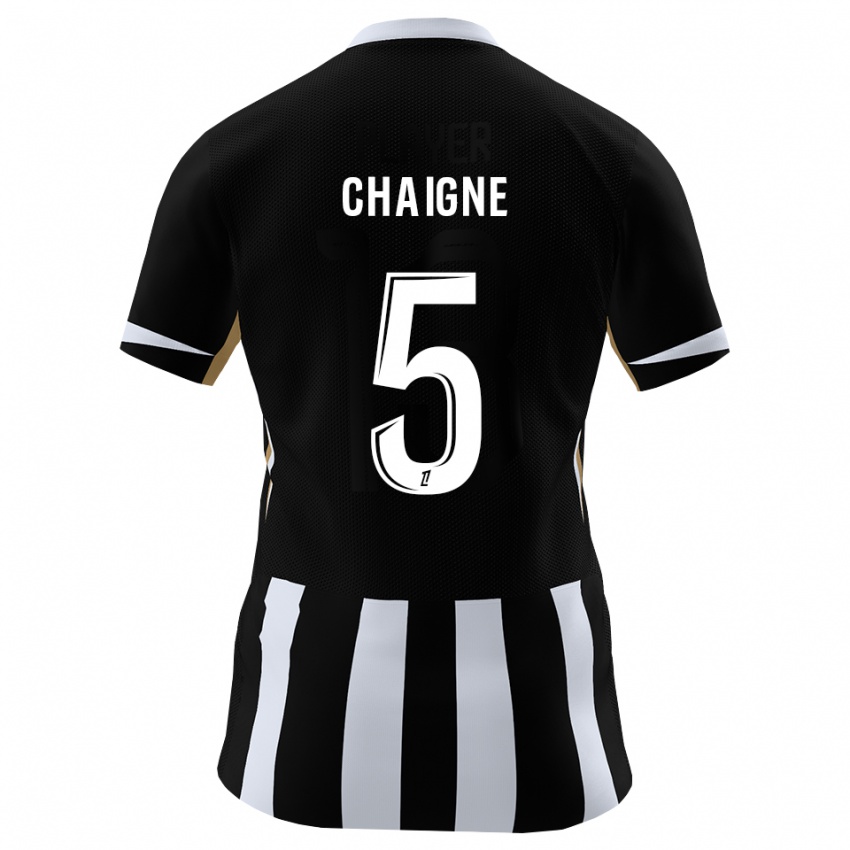 ילדים Mathéo Chaigne #5 שחור כחול ג'רזי ביתית 2026/27 חולצה קצרה