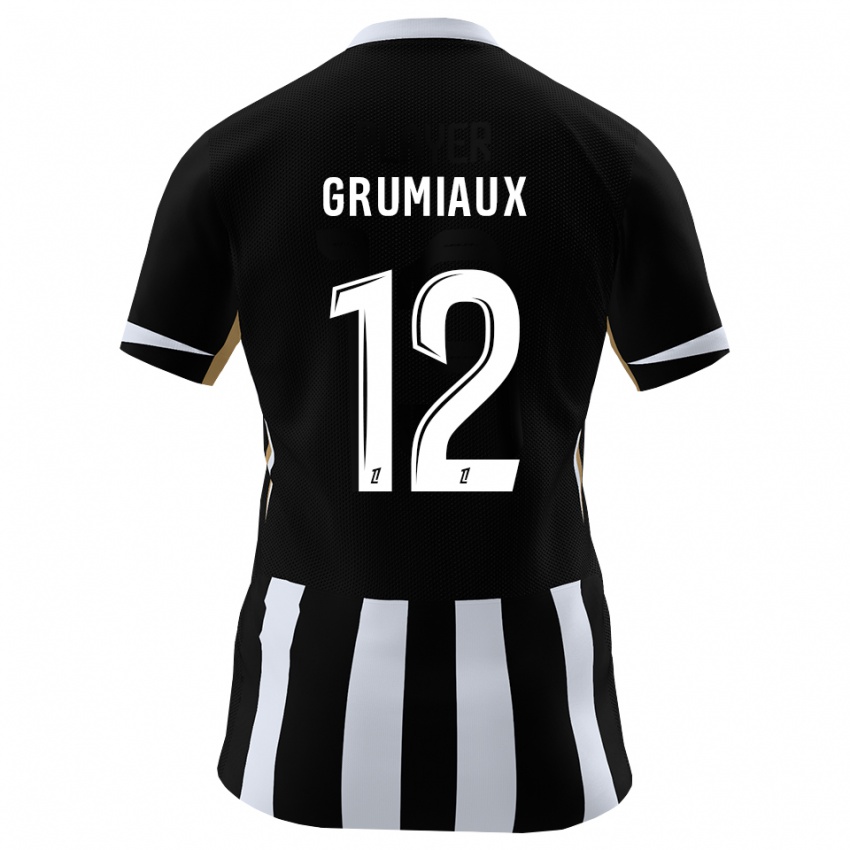 ילדים Bibi Grumiaux #12 שחור כחול ג'רזי ביתית 2026/27 חולצה קצרה