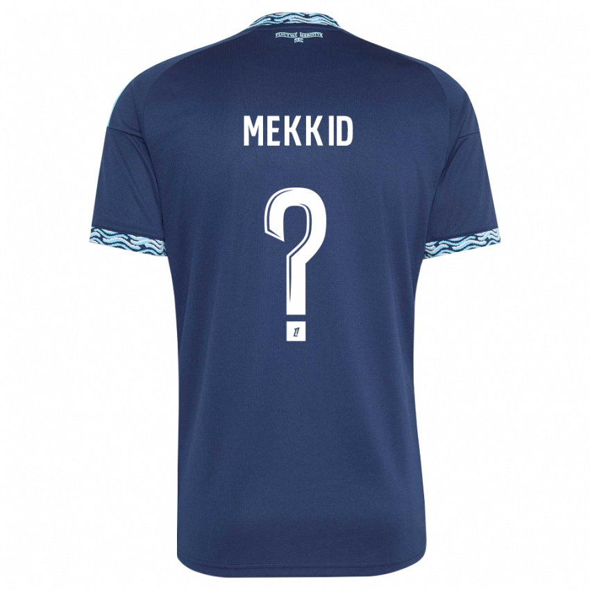 ילדים Ayoub Mekkid #0 כחול פלדה לבן ג'רזי ביתית 2026/27 חולצה קצרה
