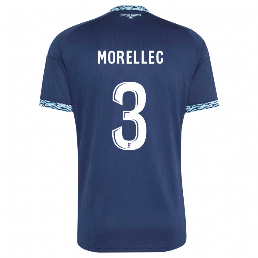 ילדים Lucien Morellec #3 כחול פלדה לבן ג'רזי ביתית 2026/27 חולצה קצרה