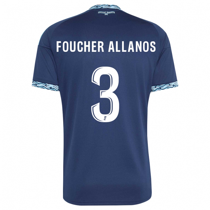 ילדים Ismaël Foucher Allanos #3 כחול פלדה לבן ג'רזי ביתית 2026/27 חולצה קצרה