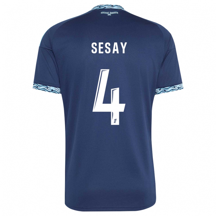 ילדים Mohamed Sesay #4 כחול פלדה לבן ג'רזי ביתית 2026/27 חולצה קצרה