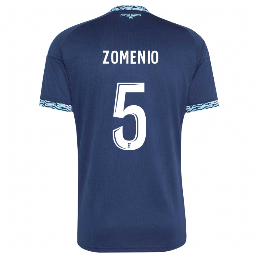 ילדים Paco Zomenio #5 כחול פלדה לבן ג'רזי ביתית 2026/27 חולצה קצרה