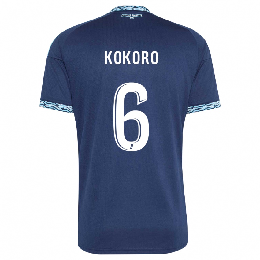 ילדים Clarence Kokoro #6 כחול פלדה לבן ג'רזי ביתית 2026/27 חולצה קצרה