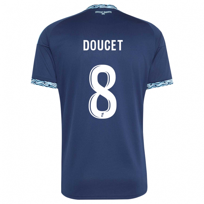 ילדים Lohann Doucet #8 כחול פלדה לבן ג'רזי ביתית 2026/27 חולצה קצרה