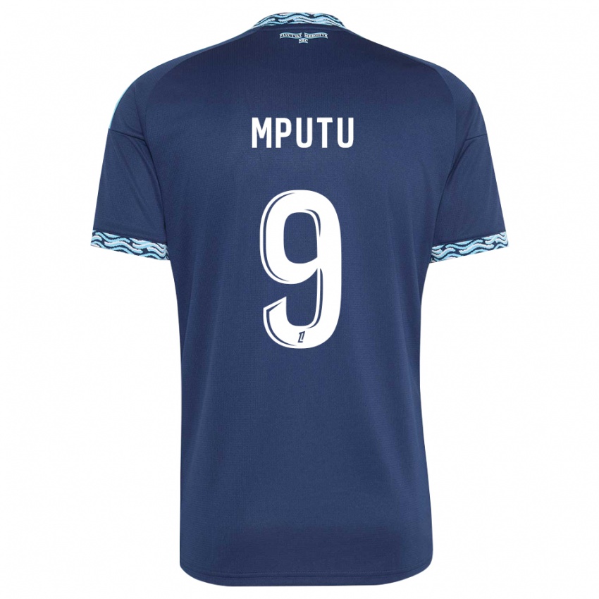 ילדים Obed Mputu #9 כחול פלדה לבן ג'רזי ביתית 2026/27 חולצה קצרה