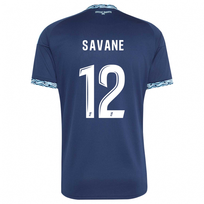 ילדים Mohamed Savane #12 כחול פלדה לבן ג'רזי ביתית 2026/27 חולצה קצרה