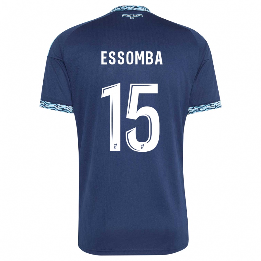 ילדים Aaron Essomba #15 כחול פלדה לבן ג'רזי ביתית 2026/27 חולצה קצרה