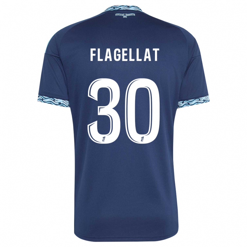 ילדים Alizée Flagellat #30 כחול פלדה לבן ג'רזי ביתית 2026/27 חולצה קצרה