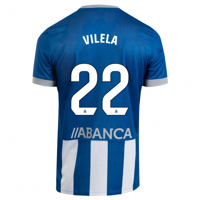 ילדים Rubén Vilela #22 כחול אפור לבן ג'רזי ביתית 2026/27 חולצה קצרה