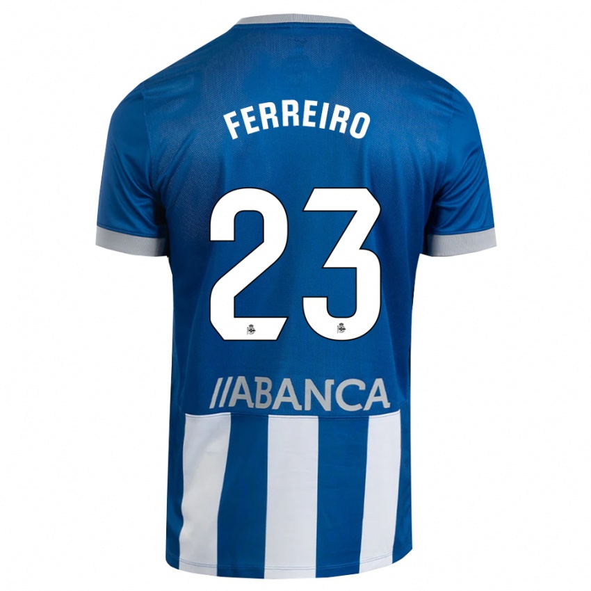ילדים Manu Ferreiro #23 כחול אפור לבן ג'רזי ביתית 2026/27 חולצה קצרה