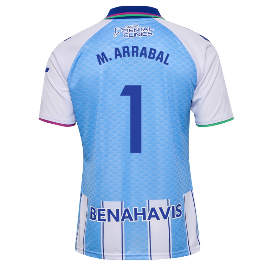 ילדים María Arrabal Martin #1 כחול שמיים עמוק לבן ג'רזי ביתית 2026/27 חולצה קצרה