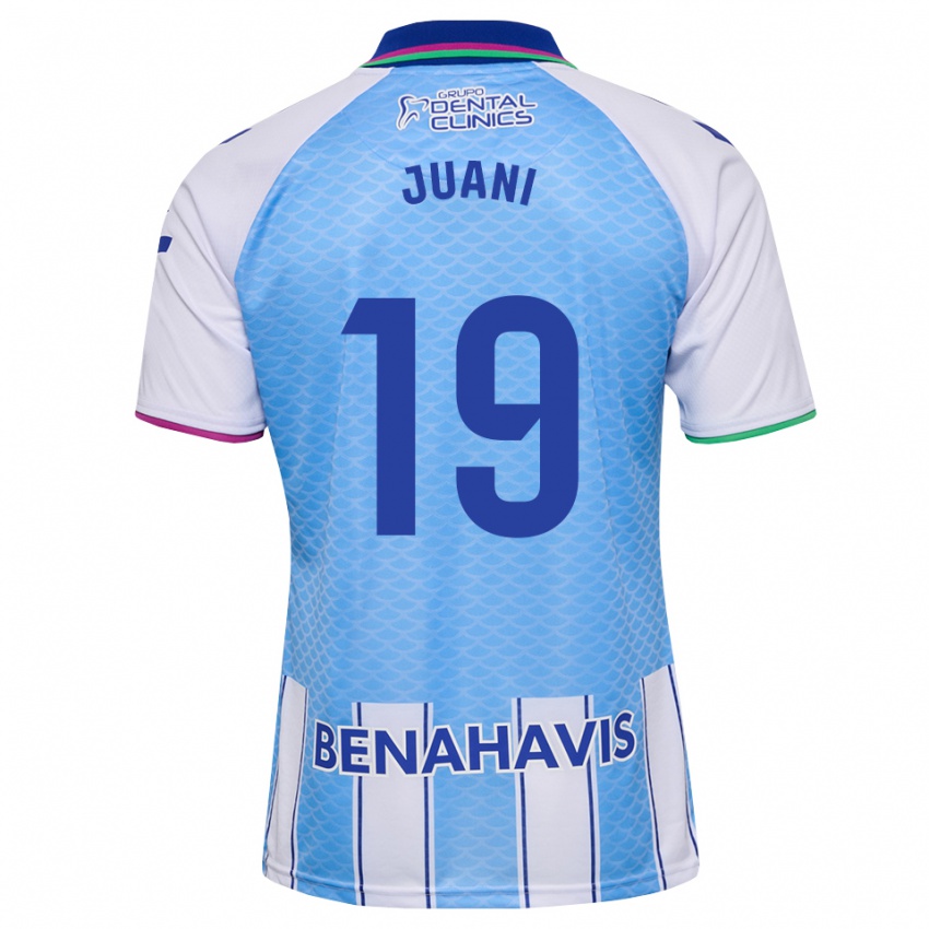 ילדים Juani #19 כחול שמיים עמוק לבן ג'רזי ביתית 2026/27 חולצה קצרה