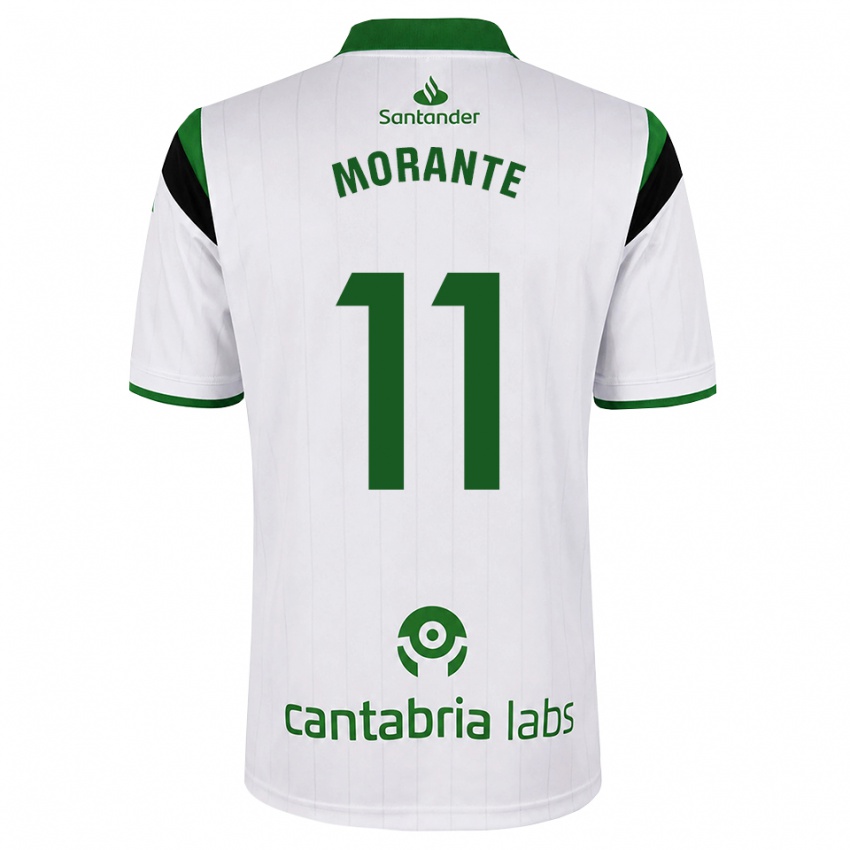 ילדים Alejandro Morante #11 לבן ירוק שחור ג'רזי ביתית 2026/27 חולצה קצרה