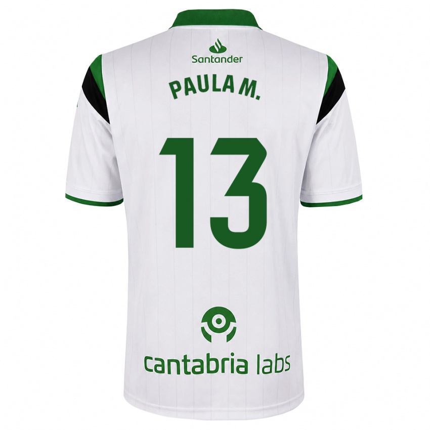 ילדים Paula Muñoz Álvarez #13 לבן ירוק שחור ג'רזי ביתית 2026/27 חולצה קצרה
