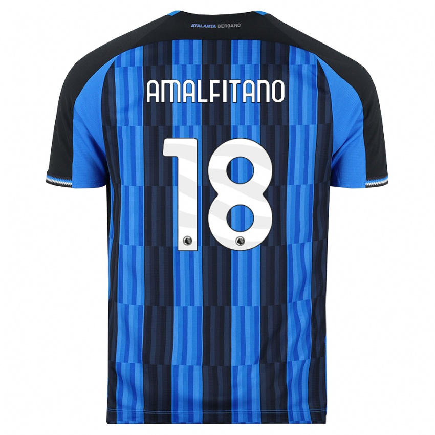 ילדים Nicolò Amalfitano #18 כחול שחור אדום ג'רזי ביתית 2026/27 חולצה קצרה