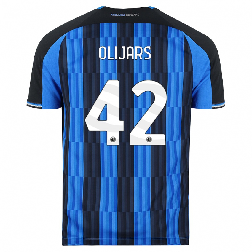 ילדים Jegors Olijars #42 כחול שחור אדום ג'רזי ביתית 2026/27 חולצה קצרה