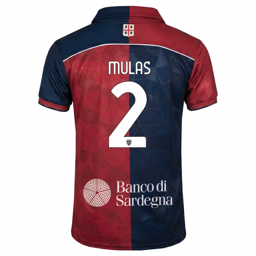 ילדים Alessandro Mulas #2 בורדו כחול מלכותי ג'רזי ביתית 2026/27 חולצה קצרה