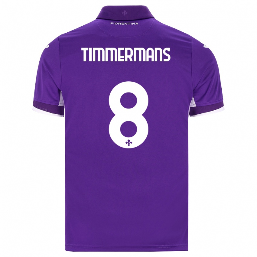 ילדים Loric Timmermans #8 סגול לבן ורוד ג'רזי ביתית 2026/27 חולצה קצרה