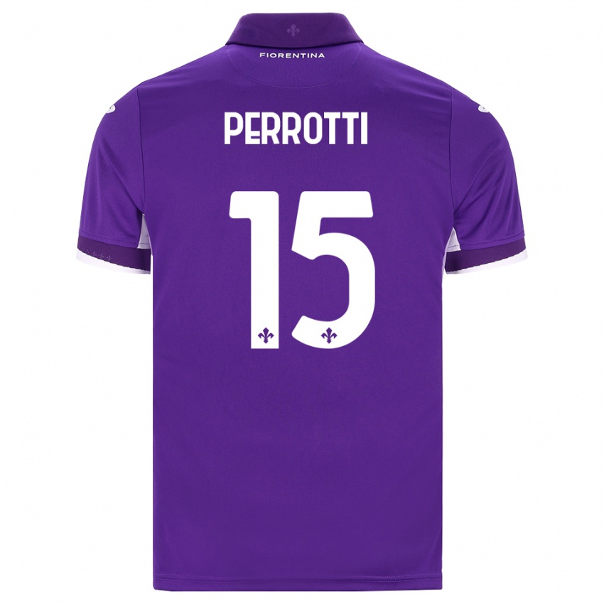 ילדים Alessandro Perrotti #15 סגול לבן ורוד ג'רזי ביתית 2026/27 חולצה קצרה