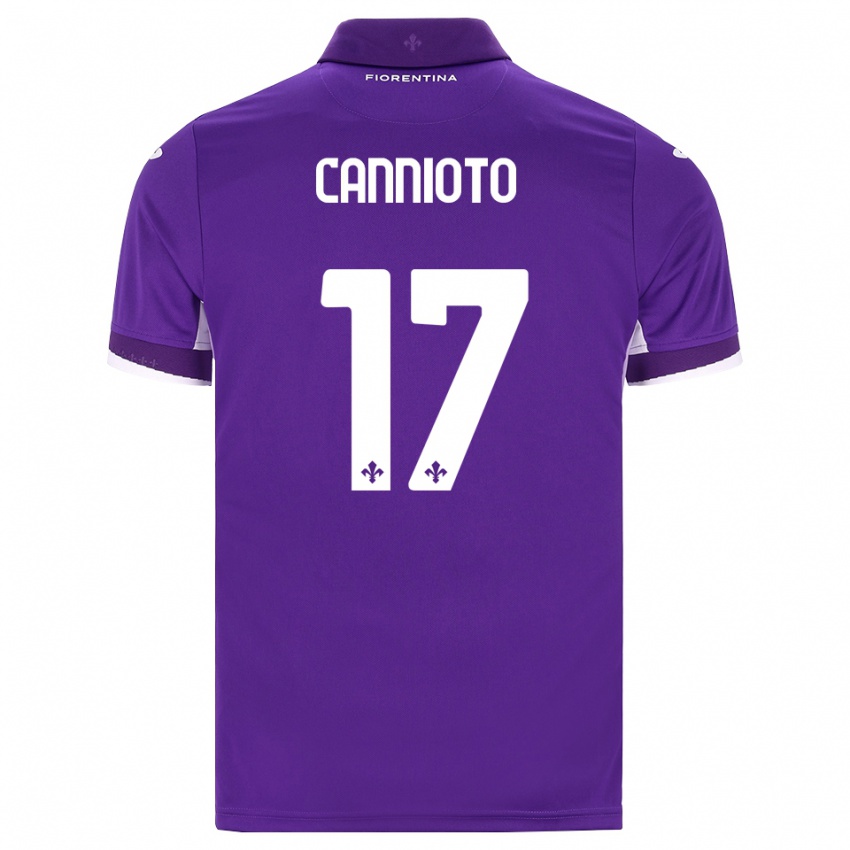 ילדים Andrea Cannioto #17 סגול לבן ורוד ג'רזי ביתית 2026/27 חולצה קצרה