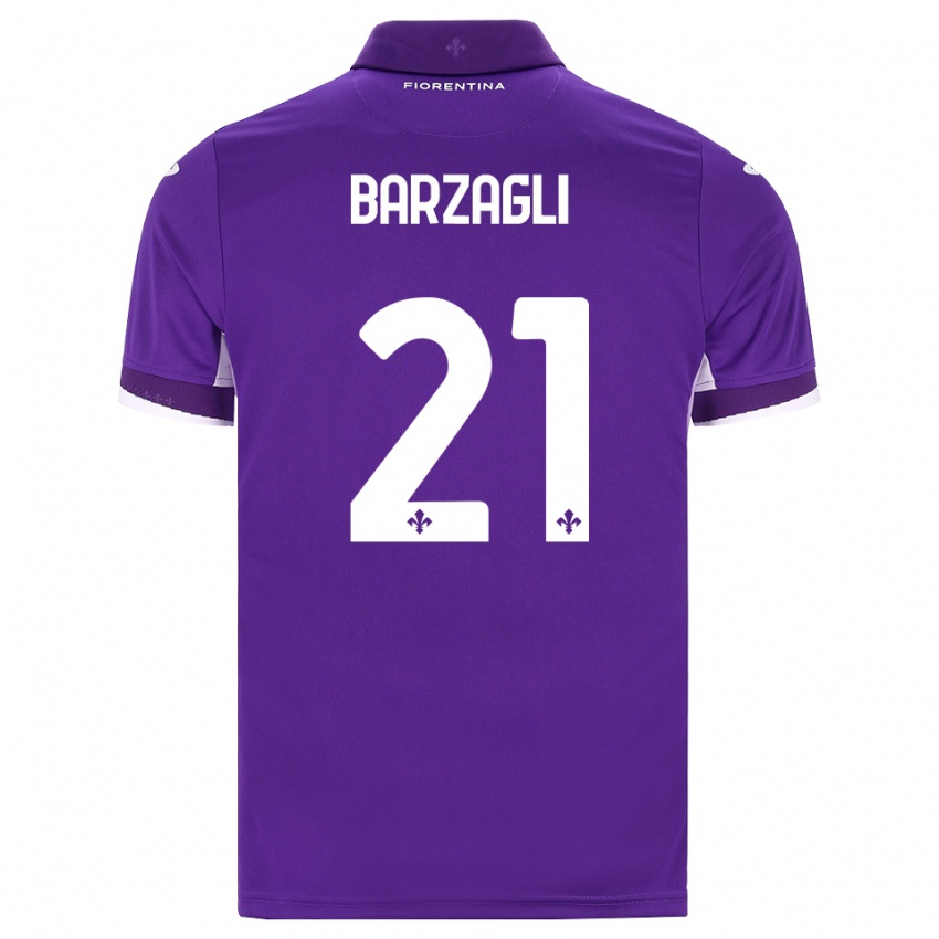 ילדים Mattia Barzagli #21 סגול לבן ורוד ג'רזי ביתית 2026/27 חולצה קצרה