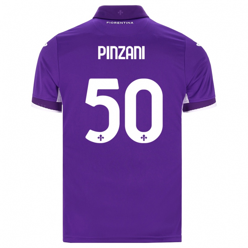 ילדים Lorenzo Pinzani #50 סגול לבן ורוד ג'רזי ביתית 2026/27 חולצה קצרה
