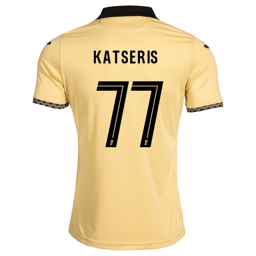 ילדים Panos Katseris #77 לבן נאבאחו שחור הרחק ג'רזי 2026/27 חולצה קצרה