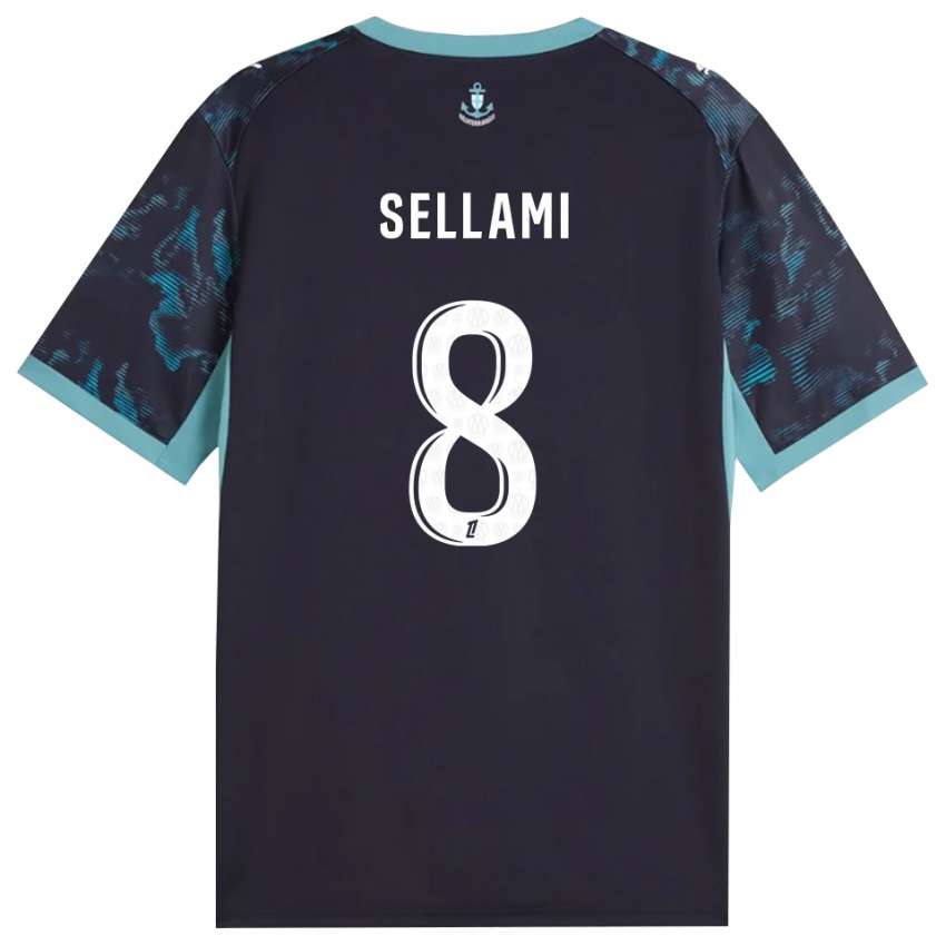 ילדים Yanis Sellami #8 טורקיז בהיר שחור הרחק ג'רזי 2026/27 חולצה קצרה