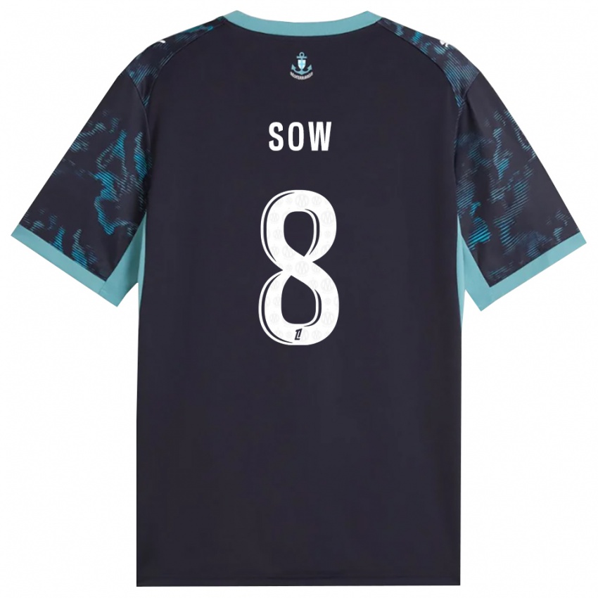 ילדים Mbayang Sow #8 טורקיז בהיר שחור הרחק ג'רזי 2026/27 חולצה קצרה