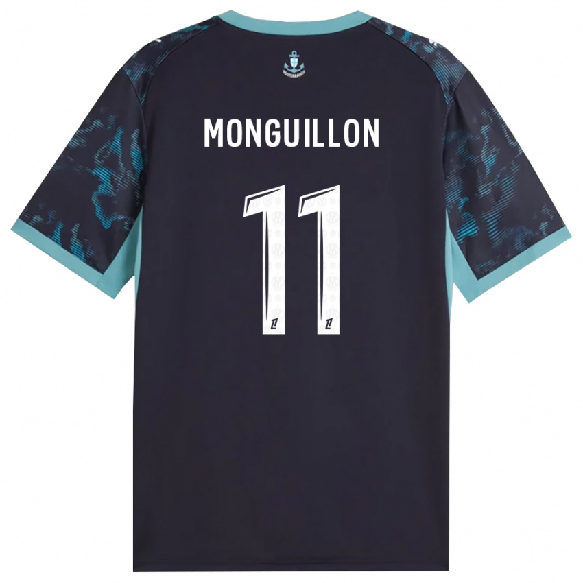ילדים Coralie Monguillon #11 טורקיז בהיר שחור הרחק ג'רזי 2026/27 חולצה קצרה