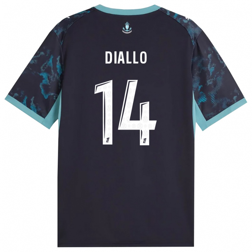 ילדים Eliès Diallo #14 טורקיז בהיר שחור הרחק ג'רזי 2026/27 חולצה קצרה
