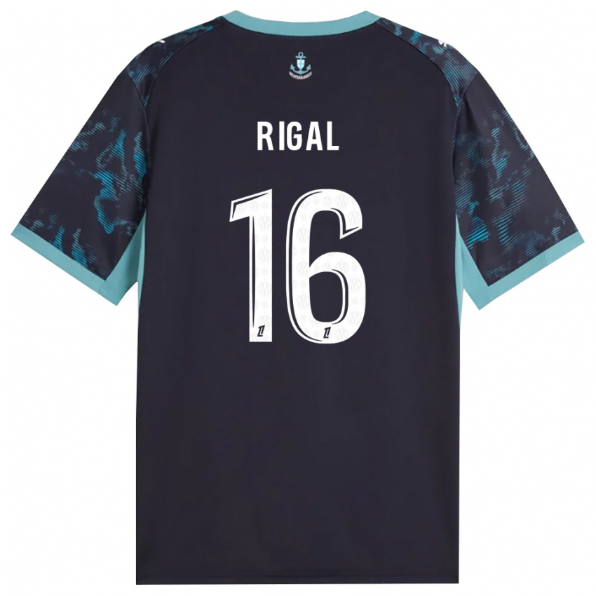 ילדים Pablo Rigal #16 טורקיז בהיר שחור הרחק ג'רזי 2026/27 חולצה קצרה