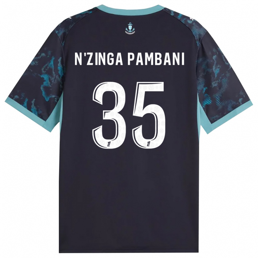 ילדים Pladi N'zinga Pambani #35 טורקיז בהיר שחור הרחק ג'רזי 2026/27 חולצה קצרה