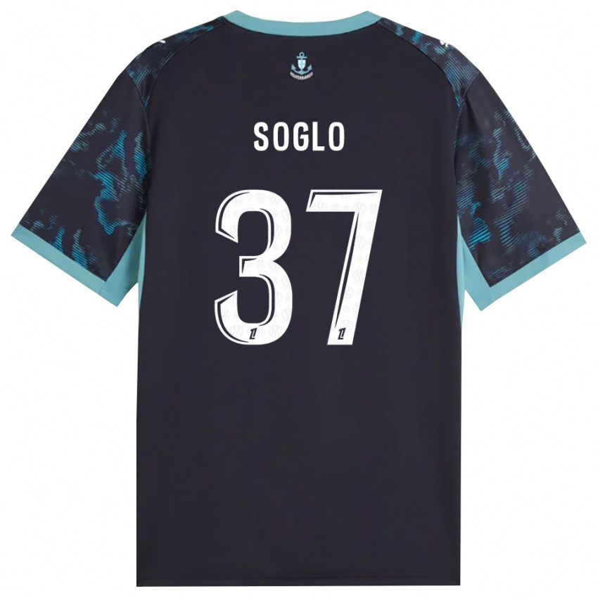 ילדים Emran Soglo #37 טורקיז בהיר שחור הרחק ג'רזי 2026/27 חולצה קצרה