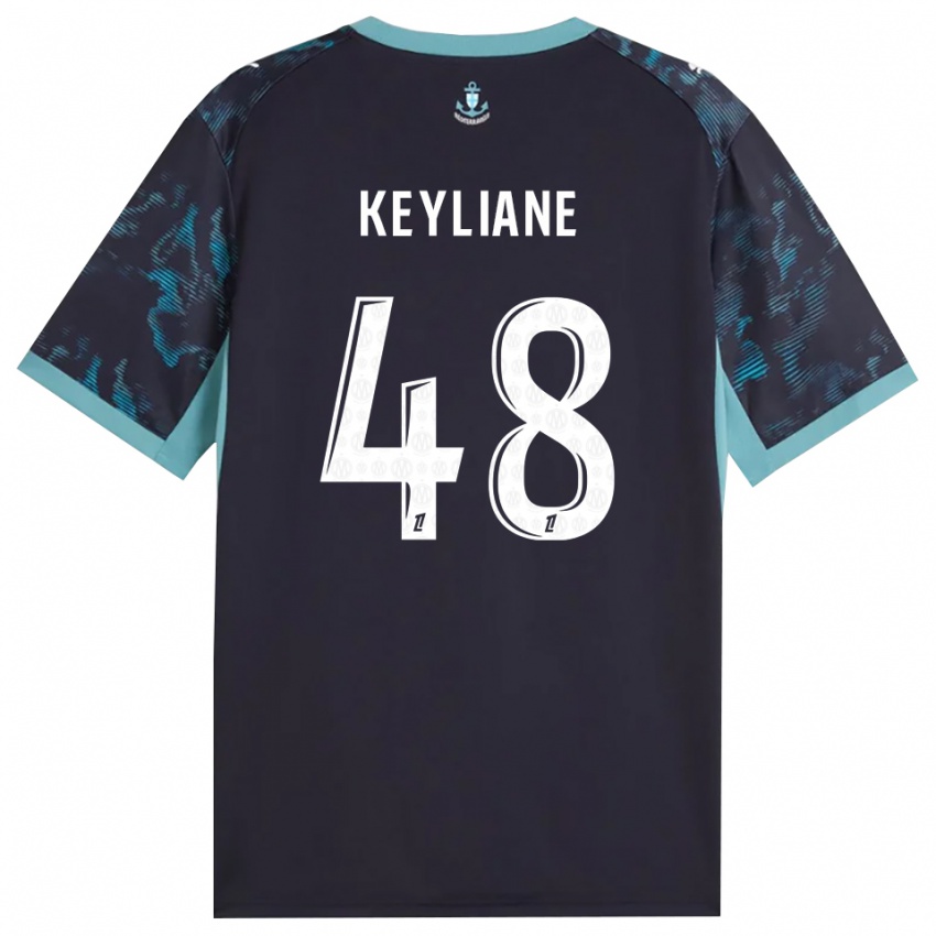 ילדים Keyliane Abdallah #48 טורקיז בהיר שחור הרחק ג'רזי 2026/27 חולצה קצרה