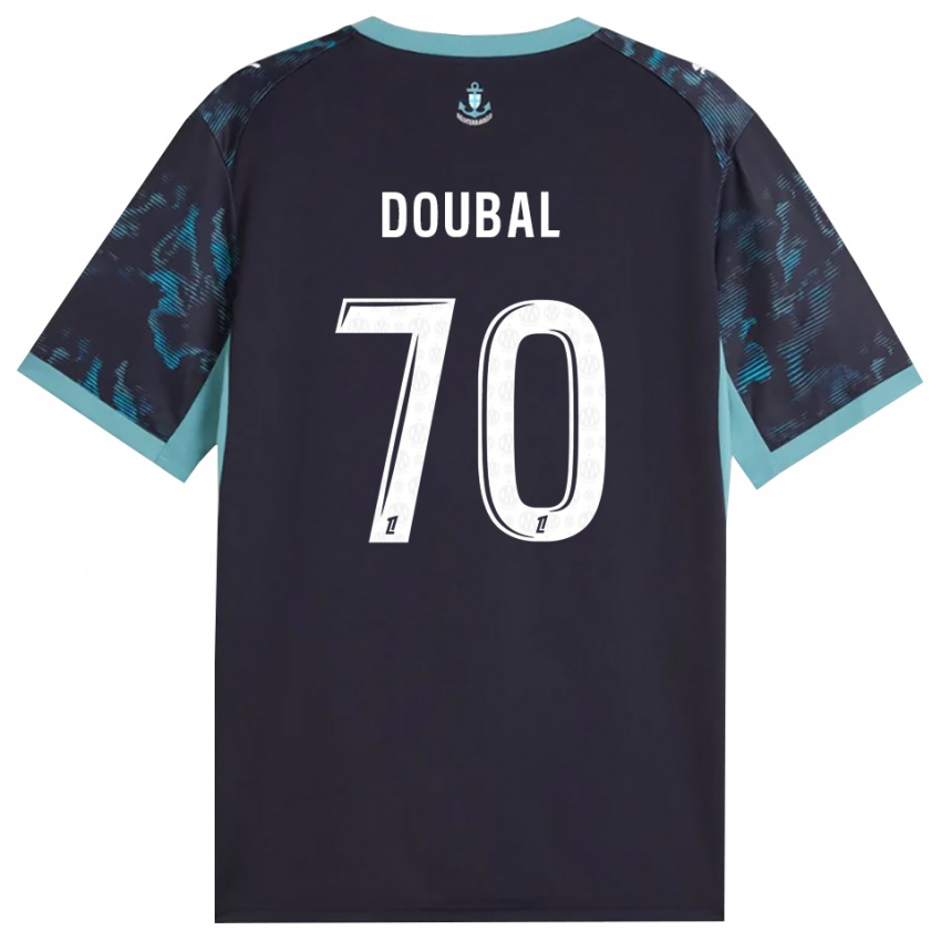 ילדים Anis Doubal #70 טורקיז בהיר שחור הרחק ג'רזי 2026/27 חולצה קצרה