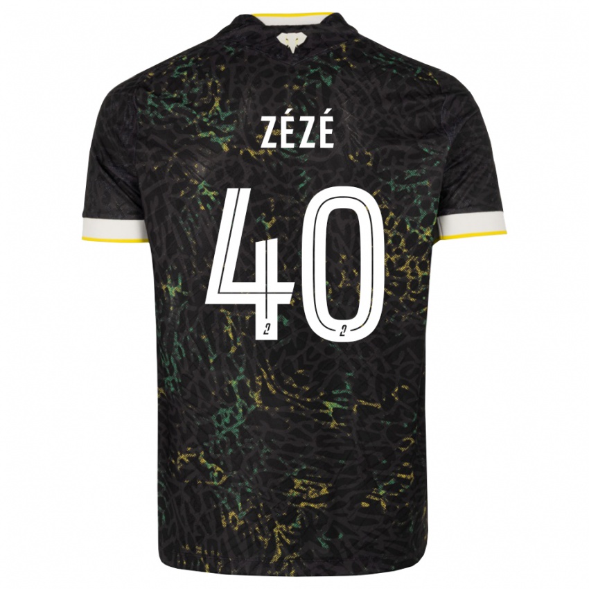 ילדים Yanel Zézé #40 שחור לבן צהוב הרחק ג'רזי 2026/27 חולצה קצרה