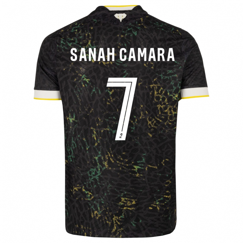 ילדים Sanah Camara #7 שחור לבן צהוב הרחק ג'רזי 2026/27 חולצה קצרה