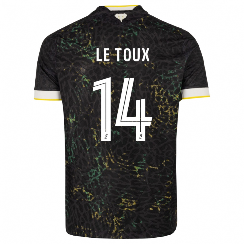 ילדים Many Le Toux #14 שחור לבן צהוב הרחק ג'רזי 2026/27 חולצה קצרה