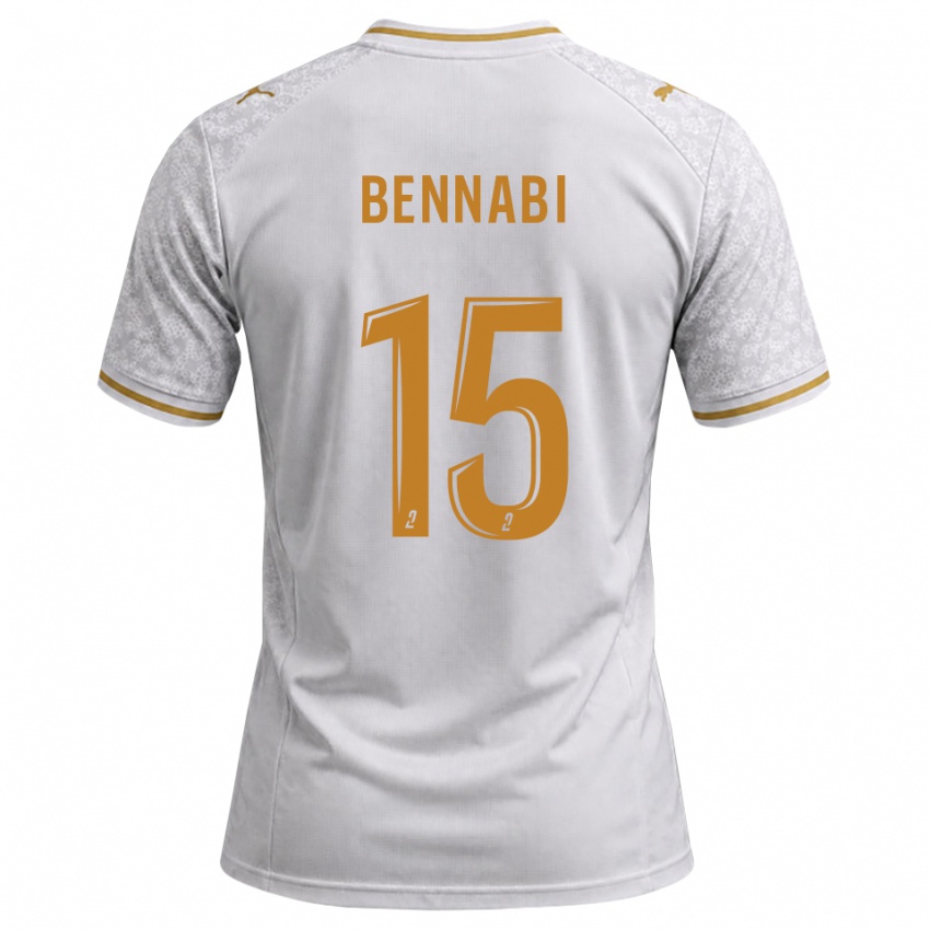 ילדים Rayan Bennabi #15 לבן אפור זהב הרחק ג'רזי 2026/27 חולצה קצרה