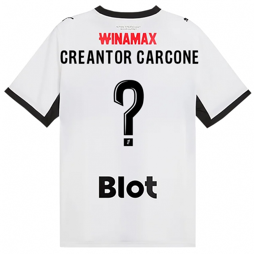 ילדים Marlon Creantor Carcone #0 לבן אדום שחור הרחק ג'רזי 2026/27 חולצה קצרה