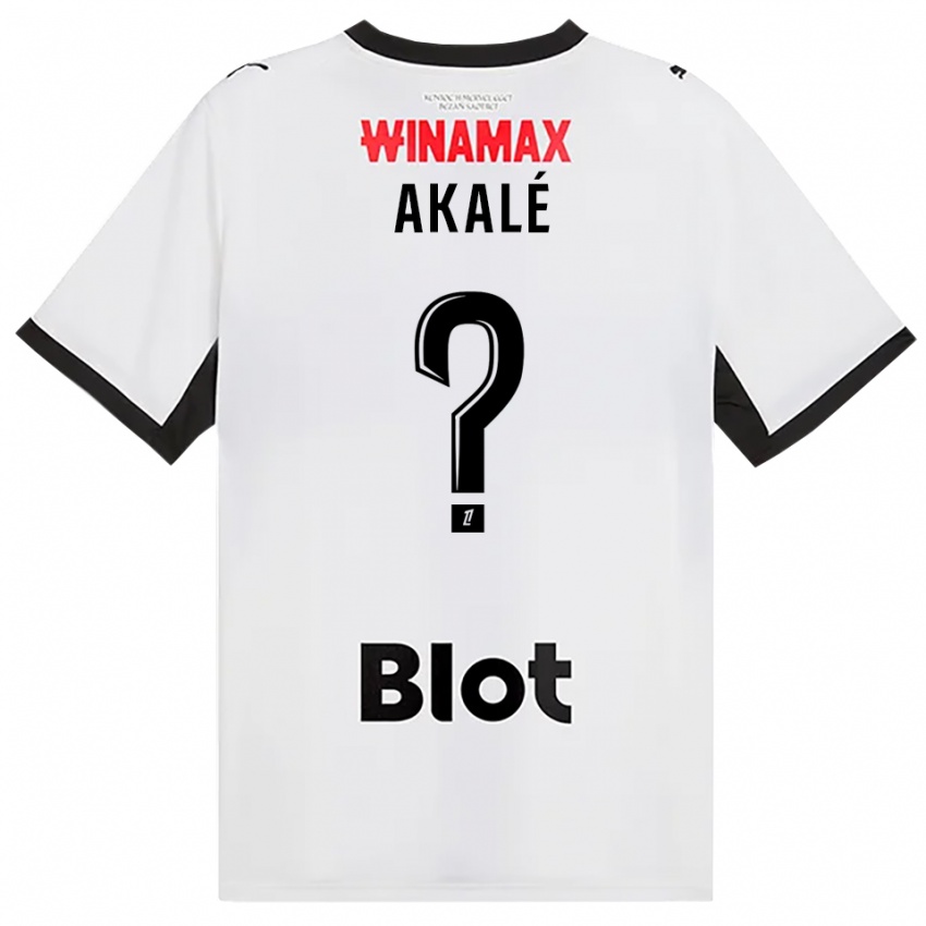 ילדים Joakim Akalé #0 לבן אדום שחור הרחק ג'רזי 2026/27 חולצה קצרה