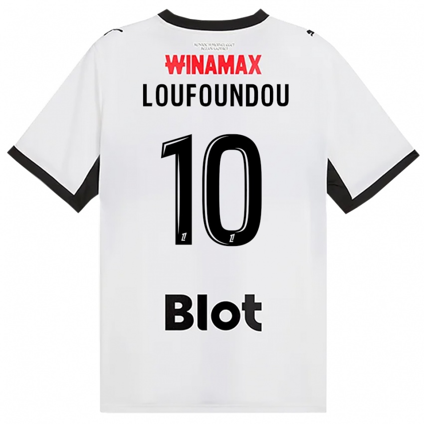 ילדים Noah Loufoundou #10 לבן אדום שחור הרחק ג'רזי 2026/27 חולצה קצרה