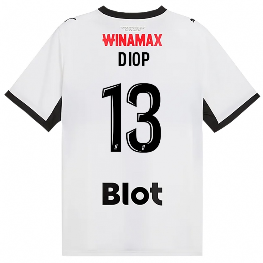 ילדים Noham Diop #13 לבן אדום שחור הרחק ג'רזי 2026/27 חולצה קצרה