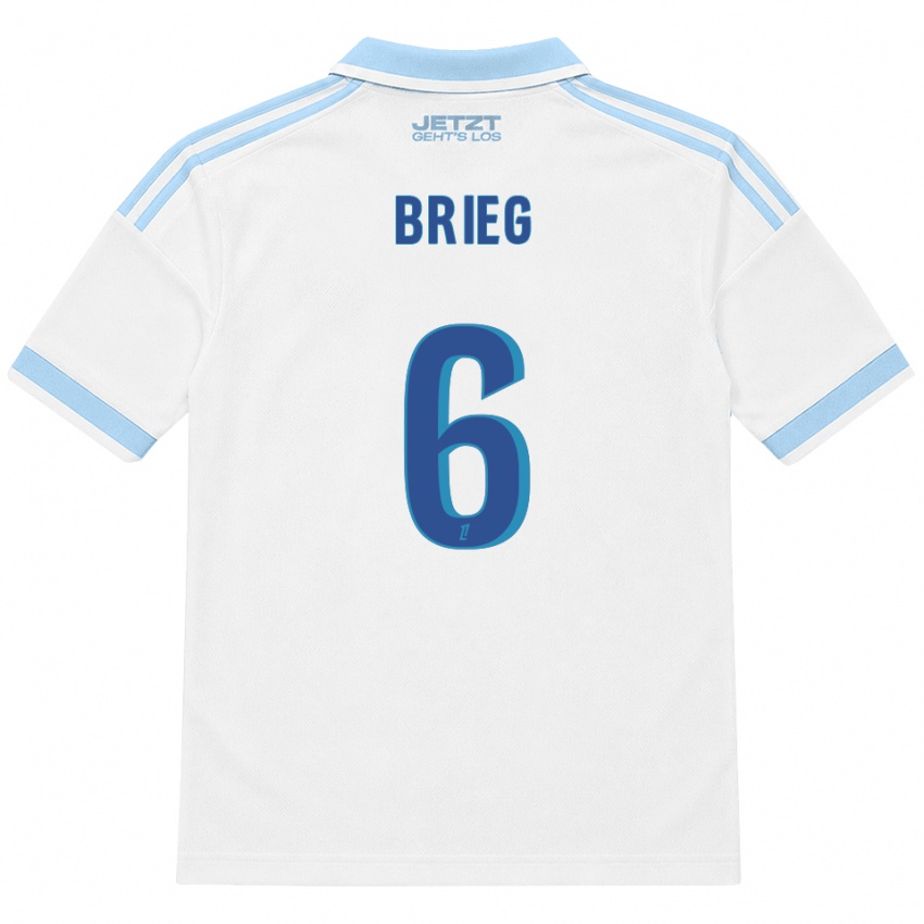 ילדים Redouan Brieg #6 כחול שמיים בהיר לבן אדום הרחק ג'רזי 2026/27 חולצה קצרה