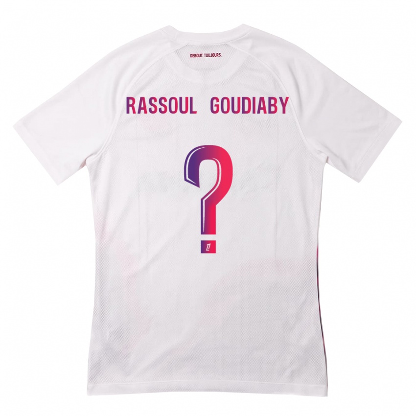 ילדים Khadim Rassoul Goudiaby #0 לבן ורוד סגול הרחק ג'רזי 2026/27 חולצה קצרה