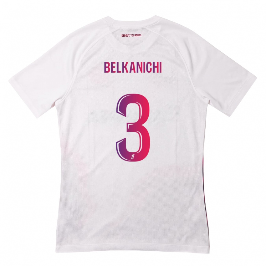 ילדים Anas Belkanichi #3 לבן ורוד סגול הרחק ג'רזי 2026/27 חולצה קצרה