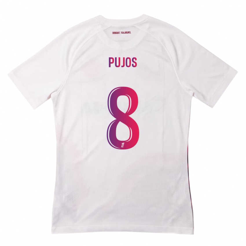 ילדים Lenny Pujos #8 לבן ורוד סגול הרחק ג'רזי 2026/27 חולצה קצרה