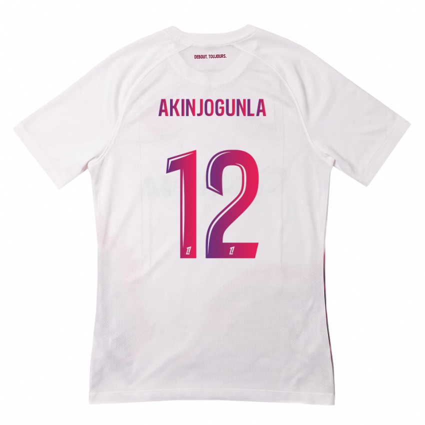 ילדים Michaël Akinjogunla #12 לבן ורוד סגול הרחק ג'רזי 2026/27 חולצה קצרה